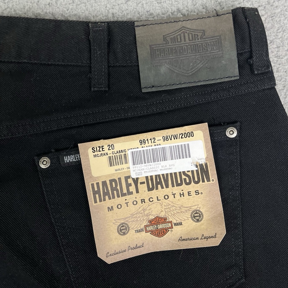 Vintage Harley Davidson Jeans Black Pants Made USA McJean Traditional Women 20 R